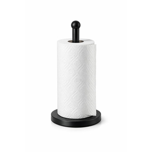 Porte-serviettes en papier moderne en fer forgé noir pour comptoir de cuisine, support de distributeur de rouleaux de cuisine sur pied avec base stable - Product Image 5
