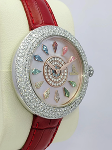 Reloj con Diamantes para Mujer |   Reloj con Diamantes Cultivados en Laboratorio |   Esfera de nácar |   Reloj Elegante para Ella |   Regalo para Ella - Product Image 4