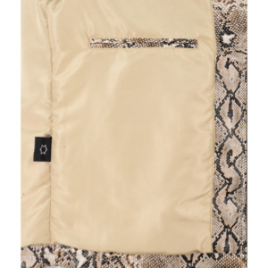 Blouson moto en cuir imprimé peau de serpent pour homme, col montant, fermeture éclair, manches classiques, style motard automne - Product Image 3