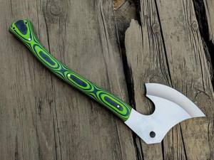 Hacha de exterior personalizable de acero 1095, forjada a mano, con espiga completa, tipo tomahawk, mango de Micarta, para carpintería y corte de leña - Product Image 2