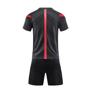 Conjunto de Camiseta de Fútbol Personalizada para Hombre, Blanca con Rayas Rojas, Cuello en V, Manga Corta, 100% Poliéster, Secado Rápido, Uniforme para Adultos para Todas las Temporadas - Product Image 5