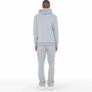 OEM Flare Stacked Tracksuit <b>Set</b> Men Oversized Casual Wear Stacked <b>Joggers</b> <b>Matching</b> Jacket Street Fashion - Product Image 2