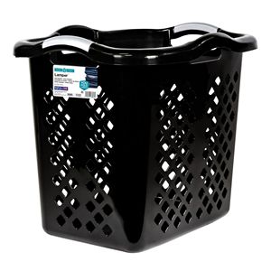 Panier à linge grande capacité - Panier à linge noir et argenté de 2 bushels - Durable et peu encombrant pour la maison et l'appartement - Product Image 1