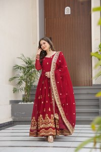 Most Attractive Indian Wedding Party Festival Wear Salwar Kameez with Fancy Zari <b>Sequins</b> Embroidery for Women - Product Image 4