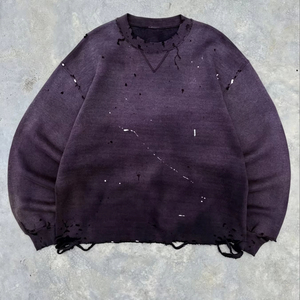 Sudadera de moda con logo personalizado, lavado ácido, efecto desgastado, estilo vintage, oversize, streetwear, de forro polar grueso, OEM al por mayor - Product Image 1