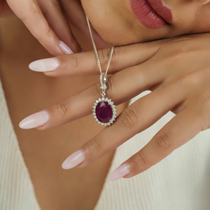 Prix d'usine personnalisé, meilleur prix, 8,7 ct. Pendentif ovale en rubis et diamants, ouvrable, pour mariage, or blanc 14 carats, fournisseur de bijoux - Product Image 4