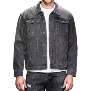 <b>men</b> <b>black</b> denim jacket featuring stretch denim and regular fit Private Label Wholesale - Product Image 1