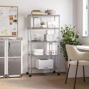 Étagère de cuisine à 5 niveaux en acier inoxydable argenté de haute qualité, organisateur de rangement multi-niveaux, gain de place, au prix le plus bas - Product Image 3