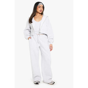 Conjunto Casual de Dos Piezas para Mujer, Top Corto con Capucha de Color Sólido y Pantalones con Cordón, Corte Holgado, Ropa Deportiva para Todas las Temporadas - Product Image 3