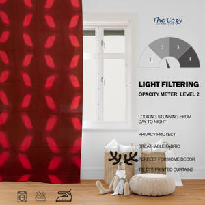 Cortina de Algodón con Estampado Tie Dye Bohemio, Decoración Moderna para Ventanas de Dormitorio, Venta al por Mayor en India - Product Image 6