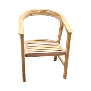 Solid Teak Wood Garden Chair Outdoor <b>Armchair</b> Slatted Seat Modern Patio Seating for Hotel <b>Dining</b> - Product Image 4