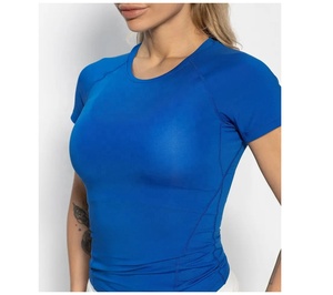 Women Compression <b>Tshirt</b> Slim Fit Women Gym Rash Guard Short Length Full Fit Compression Shirt for Women - Product Image 3