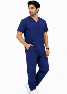 Nuevo conjunto de uniforme médico para hombre de 2 piezas, pantalones jogger transpirables de spandex, uniforme de hospital, logotipo personalizado, moderno y cómodo. - Product Image 3