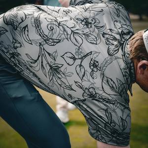 Chemises polo pour hommes à manches courtes, séchage rapide, imprimées de fleurs, pour le golf, en polyester et élasthanne, style hawaïen - Product Image 6