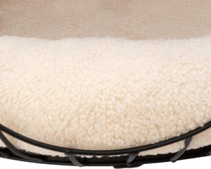 เตียงแมวคิตตี้ โมเดิร์น พร้อมโต๊ะข้างไม้ เฟอร์นิเจอร์สำหรับแมวในบ้านแบบยกพื้น พร้อมเบาะเชอร์ปาถอดได้ เตียงแมวสุดเก๋ - Product Image 4