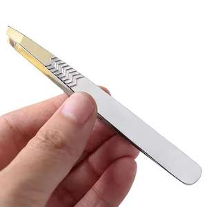 Pinzas Profesionales para Cejas de Acero Inoxidable, Herramienta de Depilación de Precisión con Punta Inclinada, NEW-VERTIS - Product Image 2