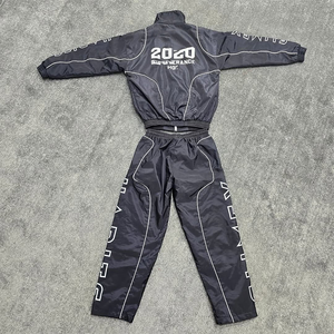 Custom Polyester Zip up Blank Oversized Reflective Waterproof Windproof Nylon <b>Jacket</b> and <b>Track</b> Pants Jogger Sets Nylon Tracksuit - Product Image 4