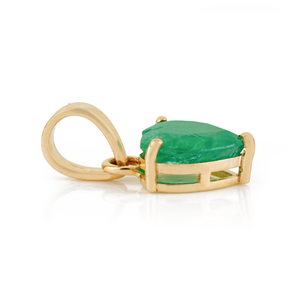 Good Quality Best Price Minimal Natural <b>Emerald</b> Heart Shape <b>Pendant</b> Latest Design 14K Solid Yellow Gold May Birthstone Jewelry - Product Image 5