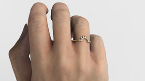 Elegant 18K Gold Plated <b>Crown</b> Curved Round Diamond <b>Ring</b> Sunburst Tiara <b>Ring</b> Stackable Engagement Band Jewelry Gift for Women - Product Image 5