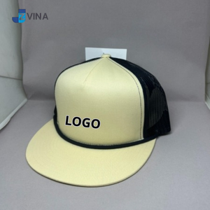 Custom Logo Mesh Trucker <b>Cap</b> Blue Teal Snapback with Rope Adjustable 6-Panel Casual <b>Hat</b> Front Panel Spring Summer - Product Image 5