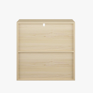 Nouveauté 2026 : Meuble de rangement moderne bicolore à 4 cubes, étagère bibliothèque en chêne clair avec portes blanches, pour salon, chambre et chevet. - Product Image 4