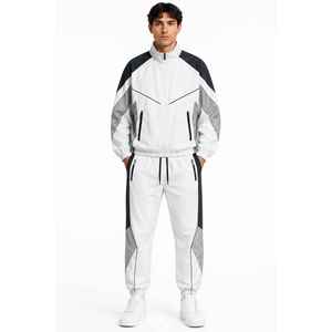 Survêtement de sport d'hiver pour homme sur mesure, 2 pièces, coupe-vent, en nylon tricoté sans couture, veste et pantalon, fabricant OEM - Product Image 3