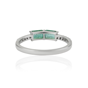 Best Selling Octagon Cut 100% Genuine <b>Emerald</b> & Round Diamond 925 Sterling <b>Silver</b> Handmade Fine Jewelry <b>Ring</b> - Product Image 6