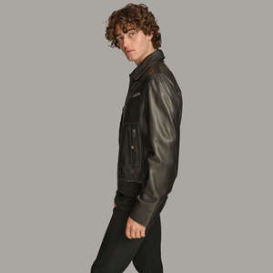 Chaqueta Bomber de Piel de Oveja Genuina, Estilo Cargo con Bolsillos, Chaqueta de Aviación de Alta Calidad para Hombre, Impermeable y Ecológica - Product Image 6