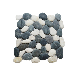 Baldosas Cuadradas de Piedra Natural Rectificada Blanca y Negra de Lujo, Diseño Moderno para Paisajismo Exterior, Jardín y Decoración del Hogar - Product Image 1