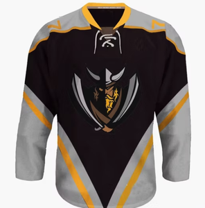 Custom Ice Hockey Jersey Men Long Sleeve Sublimated Print Moisture Wicking Polyester VNeck Adult Uniform - Product Image 2