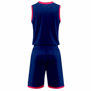 Ensemble de maillots de basket-ball sublimés personnalisés pour hommes, col en V, sans manches, imprimé géométrique, respirant, évacuant l'humidité, coupe athlétique - Product Image 4