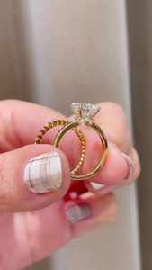 Round Cut 1.50CT Moissanite Diamond <b>Ring</b> 925 Silver 14K Yellow Gold Plated Engagement <b>Ring</b> Minimal <b>Fine</b> Jewelry - Product Image 6