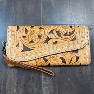 Cartera de mano larga de cuero genuino con diseño Sanp, hecha a mano, para mujer, con tarjetero y monedero, de uso diario y multiusos, modelo 2026 - Product Image 2