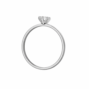 Anillo de compromiso de oro blanco de 14K con diamante solitario de corte redondo cultivado en laboratorio, color DEF, claridad VS VVS, joyería fina al por mayor - Product Image 6