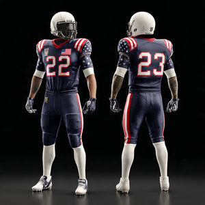 Maillots de football imprimés en maille 100% polyester pour hommes, OEM, col en V, manches courtes, maillot de football américain pour hommes - Product Image 3