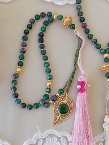 Tasbih Mala en résine tendance fait à la main, perles de prière lisses pour la méditation, le culte et la dévotion quotidienne, cadeau par Tradebyd - Product Image 1