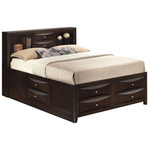 Letto in Legno con Contenitore Marilla G1525G FSB3, Finitura Cappuccino - Product Image 1