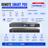 PDU intelligent pour rack 230V 16A avec prise Schuko, contrôle par détection d'input/output, surveillance individuelle, SNMP V1/V2c/V3, Modbus, WEEE, pour centre de calcul IA