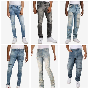 Jeans personnalisés pour hommes à imprimé étoiles, coupe large, effet usé, denim délavé vintage, style streetwear décontracté, coupe droite ample, vente en gros OEM - Product Image 4