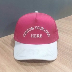 Casquette Trucker Personnalisée 5 Panneaux Bicolore Broderie Plate Dos en Maille Snapback Pêche OEM ODM Marque Privée Faible MOQ - Product Image 1
