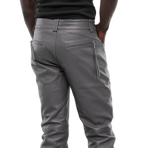 Pantalons en cuir décontractés pour hommes de haute qualité fabriqués en usine au Pakistan, design de logo personnalisé, imperméables, respirants, couleur unie - Product Image 5