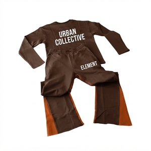 กางเกงวอร์มขาบานสำหรับผู้ใหญ่รุ่นใหม่ ผ้าฝ้ายฟลีซ 100% ชุดวอร์มแบบ unisex เสื้อฮู้ดดี้ขาบานสั่งทำพิเศษ - Product Image 1