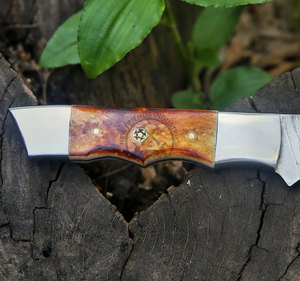 Nouvelle édition, couteau de filetage de poisson en acier Damas fait main sur mesure avec manches en os de chameau brûlé, couteau de cuisine à lame fixe - Product Image 5