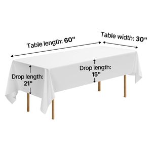 Nappes rectangulaires blanches 60 x 102 pouces, lot de 6, réutilisables et lavables en machine, résistantes aux plis, pour tables - Product Image 5
