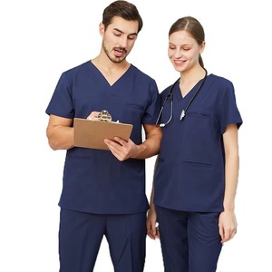 Blouse médicale unisexe élégante, confortable et écologique à manches courtes pour l'hiver, couleur unie, durable - Product Image 1