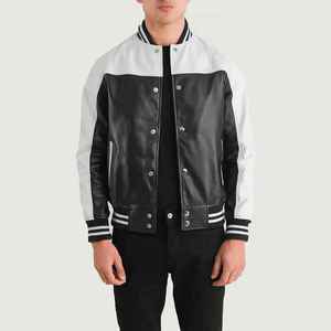 High Quality Men's High Street Chenille Embroidery <b>Leather</b> <b>Jacket</b> Eco Friendly Breathable Customized Design <b>Winter</b> <b>Jacket</b> - Product Image 1