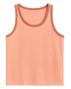 Custom Peach Solid <b>Men</b> Tank Top Cotton Sleeveless Vest O Neck Summer Gym Workout Casual Plain <b>Singlet</b> OEM Manufacturer Supplier - Product Image 1