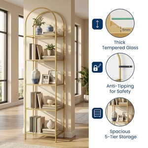 Premium 5 Tier Stainless Steel <b>Kitchen</b> Rack Durable Multi Layer <b>Storage</b> <b>Shelf</b> for <b>Kitchen</b> Living Room Bathroom Home At Low Price - Product Image 5