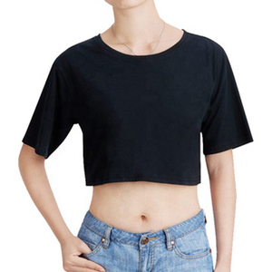 Camiseta Corta de Algodón Blanca para Mujer, Cuello Redondo, Manga Corta, Corte Holgado, Color Sólido, Informal, Tejido Jersey, Primavera Verano - Product Image 3