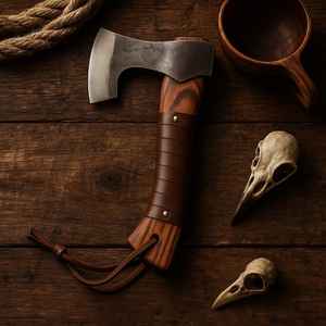 Hacha de Acero con Alto Contenido de Carbono de Grado Industrial, Estilo Vikingo, con Funda de Cuero, Hacha Personalizable de Alta Calidad, Multifuncional y Duradera - Product Image 5